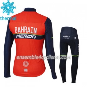 Tenue Maillot M/L + Collant 2017 Bahrain Merida Enfant Hiver Thermal Fleece N001